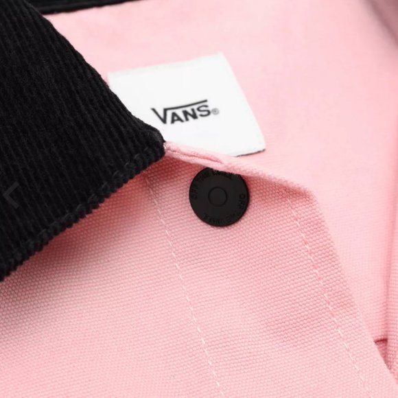 VANS Women's Size VN0A47Y3ZLS Drill Chore Jacket Rose Dawn Cotton Pink Black - Picture 6 of 9